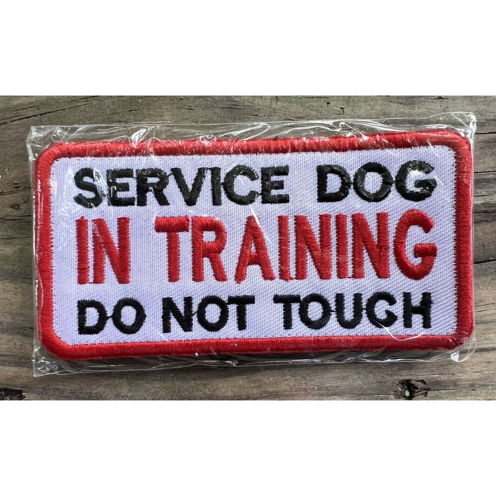 Service Dog In Training Do Not Touch Embroidered Hook & Loop Removable Patch